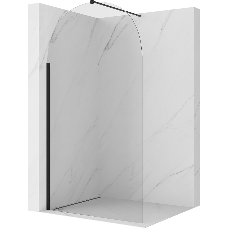 Mexen Kioto-Q Sprchová stena Walk-in 100 x 200 cm, transparentná 8 mm, čierna - 800-100-101-70-00-Q