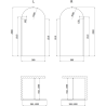 Mexen Kioto-Q Sprchová stena Walk-in 100 x 200 cm, transparentná 8 mm, čierna - 800-100-101-70-00-Q