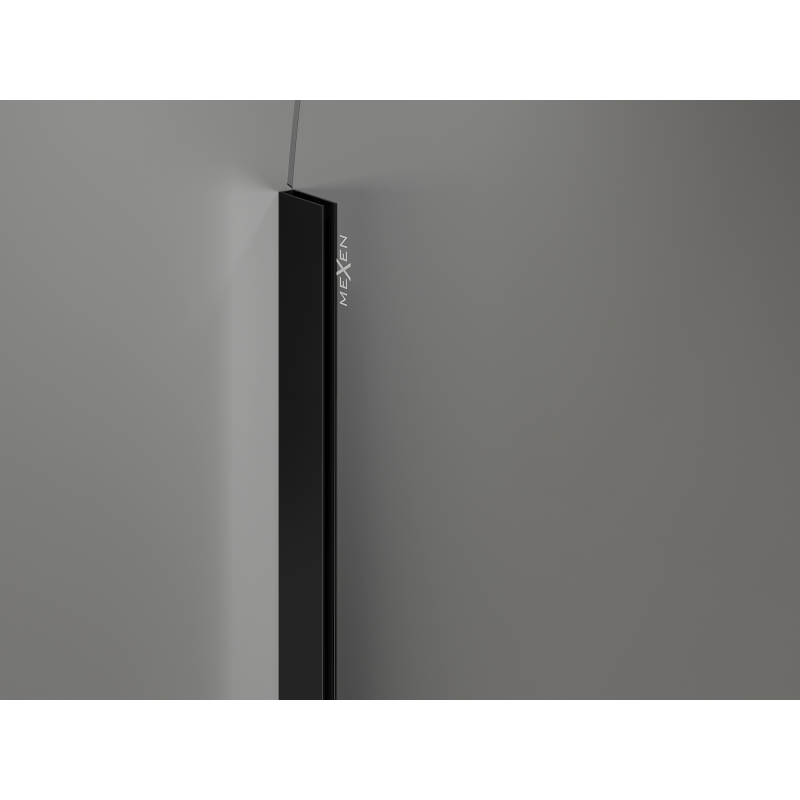 Mexen Kioto-Q sprchová stena Walk-in 120 x 200 cm, transparentná 8 mm, čierna - 800-120-101-70-00-Q