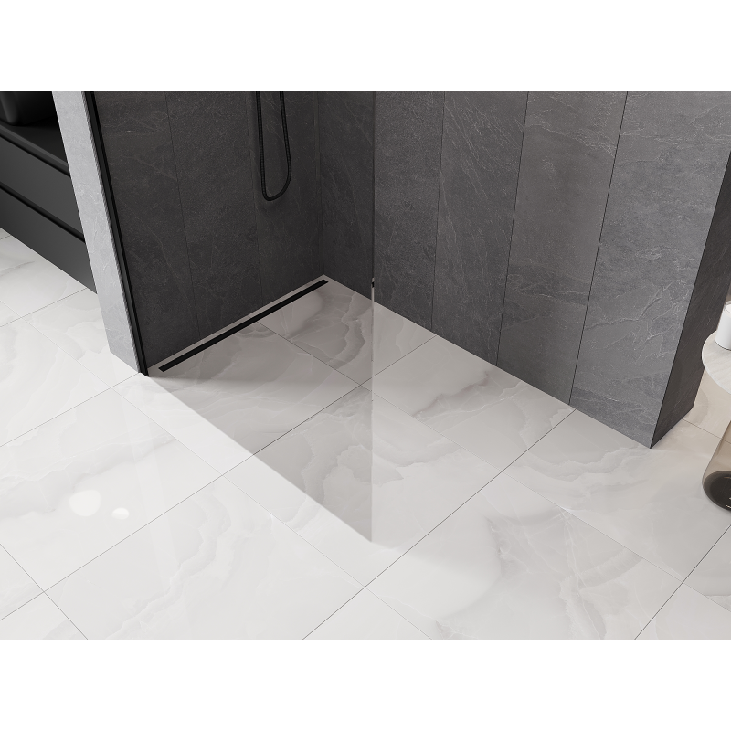 Mexen Kioto-Q sprchová stena Walk-in 120 x 200 cm, transparentná 8 mm, čierna - 800-120-101-70-00-Q
