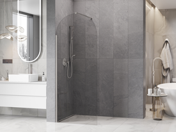 Mexen Kioto-Q sprchová stena Walk-in 80 x 200 cm, priehľadné 8 mm, brúsený nikel - 800-080-101-97-00-Q