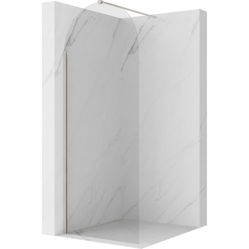 Mexen Kioto-Q sprchová stena Walk-in 90 x 200 cm, transparentná 8 mm, brúsený nikel - 800-090-101-97-00-Q