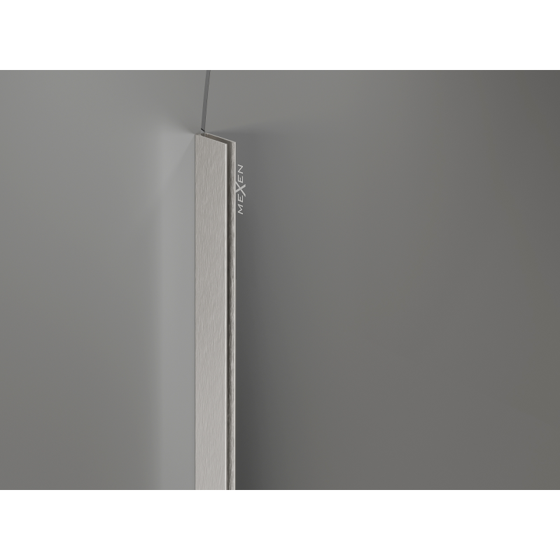 Mexen Kioto-Q sprchová stena Walk-in 120 x 200 cm, transparentná 8 mm, brúsený nikel - 800-120-101-97-00-Q