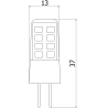 Mexen Oris LED žiarovka G4, 2,5W, Teplá - 3000K, 300 lm - L115-G4-0230-01