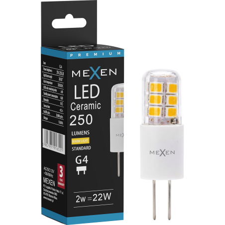 Mexen Oris LED žiarovka G4, 2W, Teplá - 3000K, 250 lm - L115-G4-0230-02