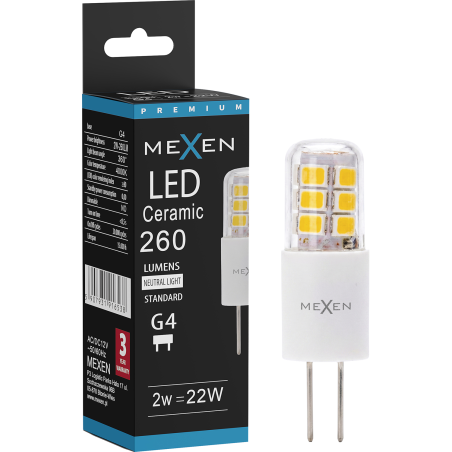 Mexen Oris LED Žiarovka G4, 2W, Neutrálna - 4000K, 260 lm - L115-G4-0240-02