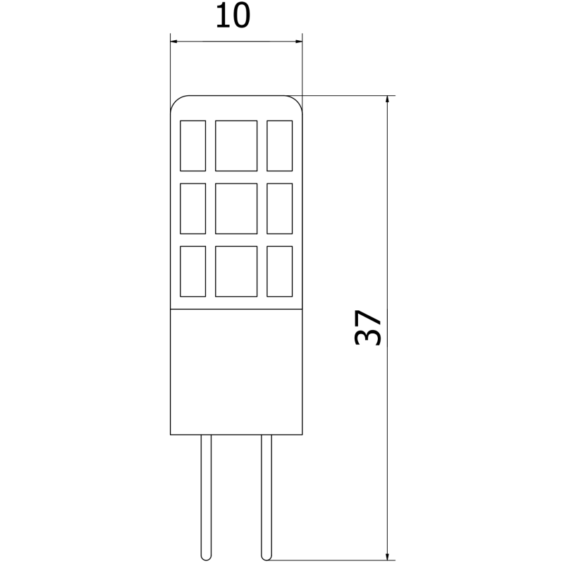 Mexen Oris LED žiarovka G4, 2W, Teplá - 3000K, 250 lm - L115-G4-0230-02