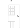Mexen Oris LED žiarovka G4, 2W, Teplá - 3000K, 250 lm - L115-G4-0230-02
