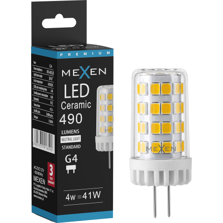 Mexen Oris LED žiarovka G4, 4W, Neutrálna - 4000K, 490 lm - L115-G4-0440-01