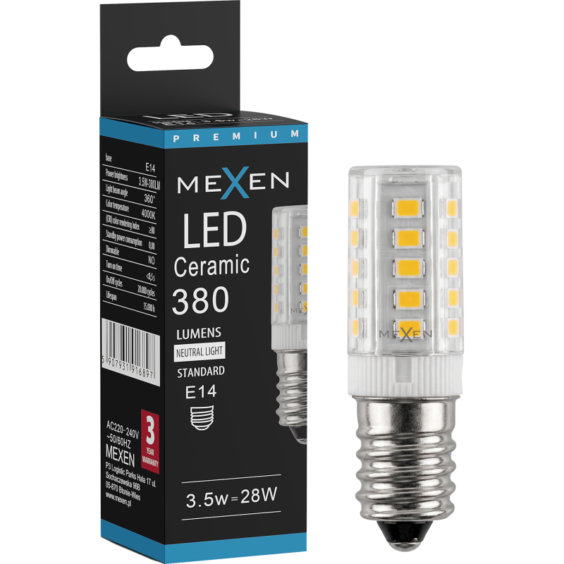 Mexen Aura LED žiarovka E14, 3,5W, Neutrálna - 4000K, 380 lm - L121-E14-0340-01