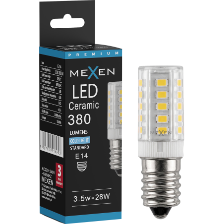Mexen Aura LED žiarovka E14, 3,5W, Studená - 6500K, 380 lm - L121-E14-0365-01