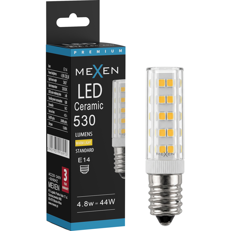 Mexen Aura LED žiarovka E14, 4,8W, Teplá - 3000K, 530 lm - L121-E14-0530-01