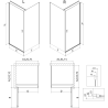 Mexen Mist-B výklopná sprchová kabína 100 x 75 cm, transparentná, gun metal - 8A2T-100-075-95-00