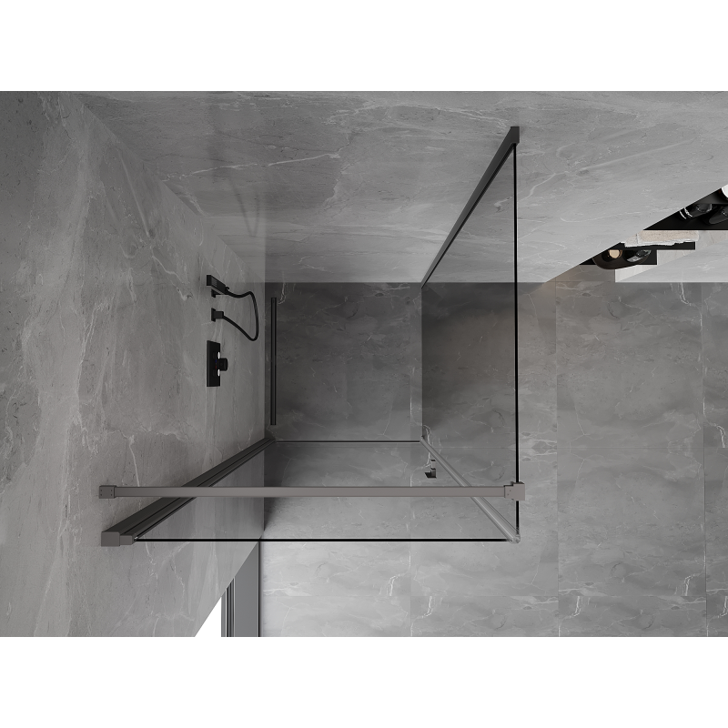 Mexen Mist-B otváracia sprchová kabína 95 x 95 cm, priehľadná, gun metal - 8A2T-095-095-95-00