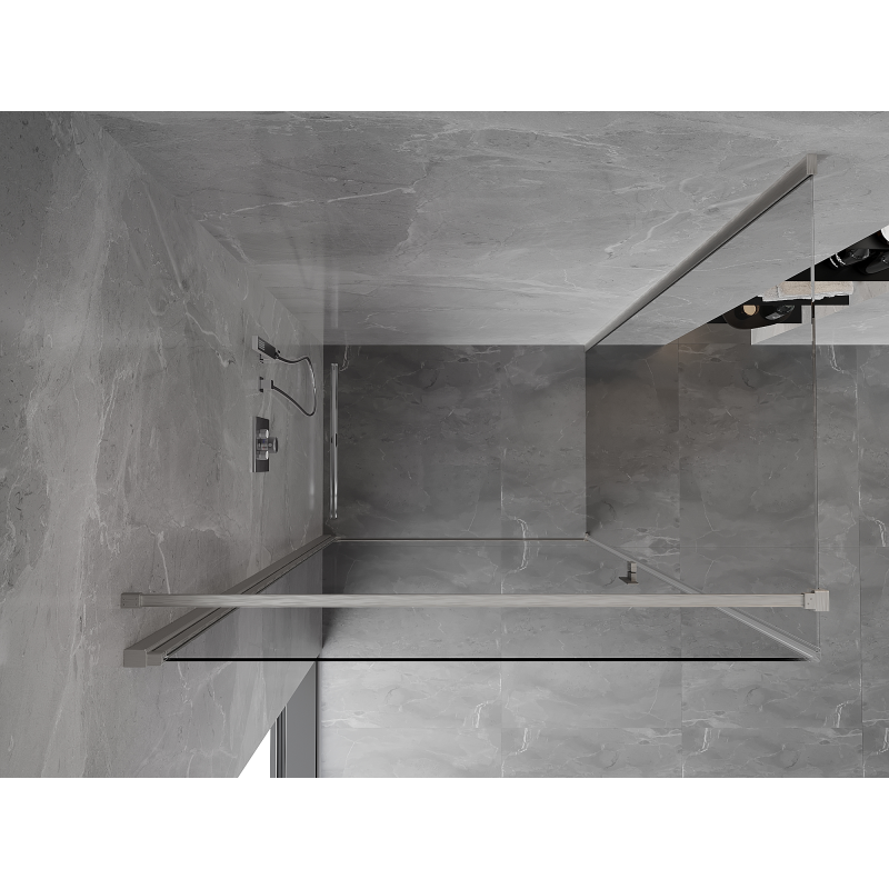 Mexen Mist-B sklopná sprchová kabína 85 x 95 cm, transparentná, brúsený nikel - 8A2T-085-095-97-00
