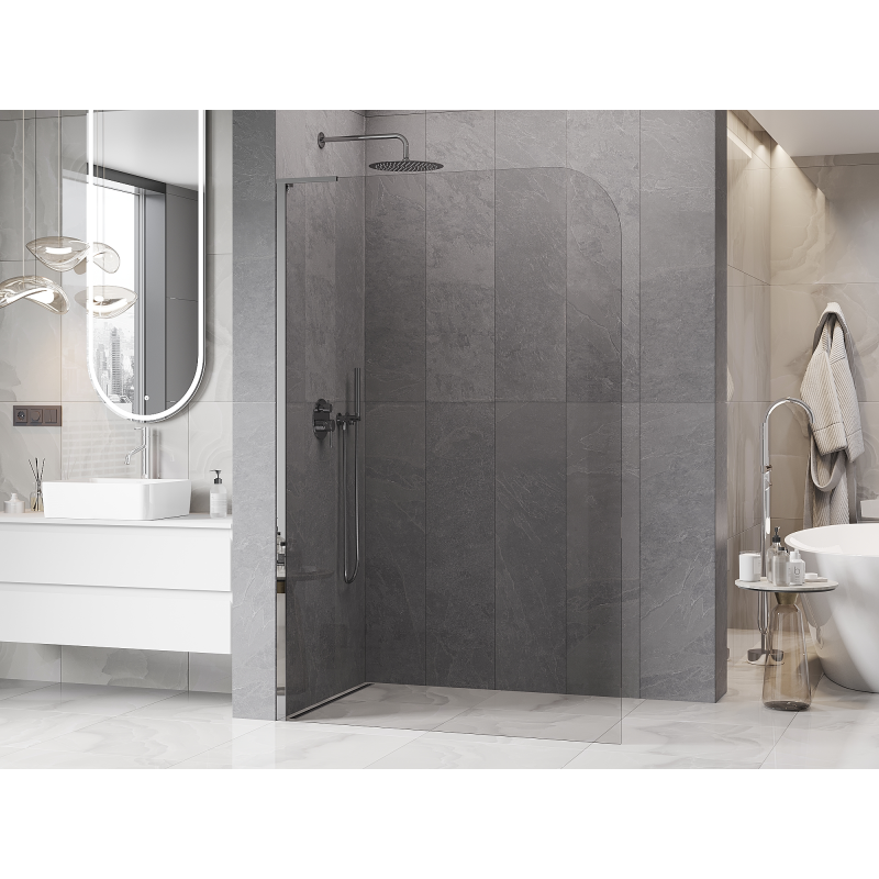 Mexen Kioto-P L sprchová stena Walk-in 90 x 200 cm, transparentná 8 mm, chróm - 800-090-103-01-00-P