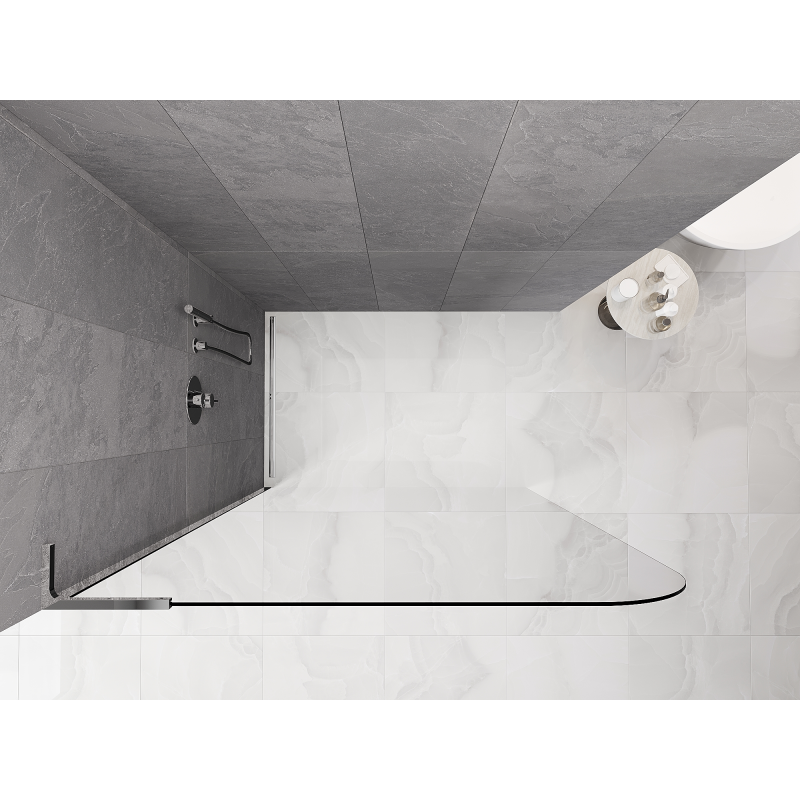 Mexen Kioto-P L sprchová stena Walk-in 90 x 200 cm, transparentná 8 mm, chróm - 800-090-103-01-00-P