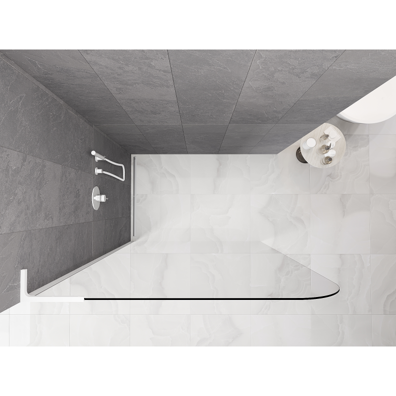 Mexen Kioto-P L sprchová stena Walk-in 80 x 200 cm, transparentná 8 mm, biela - 800-080-103-20-00-P