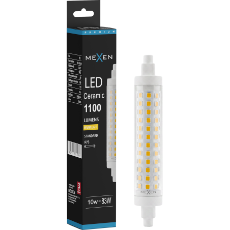 Mexen Vega Stmievateľná LED žiarovka R7S, 10W, Teplá - 3000K, 1100 lm - L125-R7S-1030-02