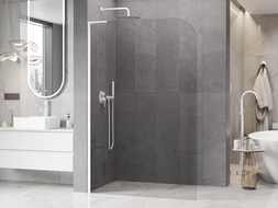 Mexen Kioto-P L sprchová stena Walk-in 120 x 200 cm, transparentná 8 mm, biela - 800-120-103-20-00-P