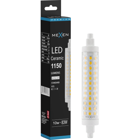 Mexen Vega Stmievateľná LED žiarovka R7S, 10W, Neutrálna - 4000K, 1150 lm - L125-R7S-1040-02