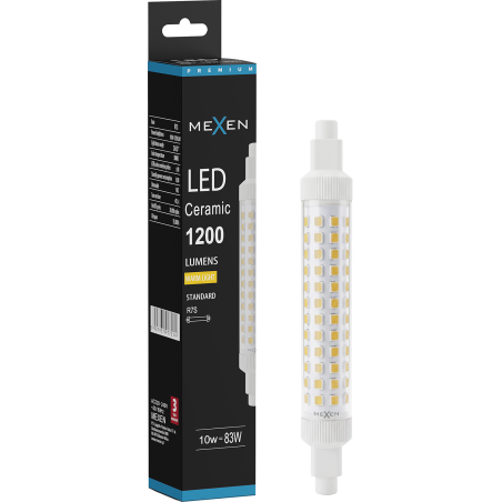 Mexen Vega Žiarovka LED R7S, 10W, Teplá - 3000K, 1200 lm - L126-R7S-1030-02