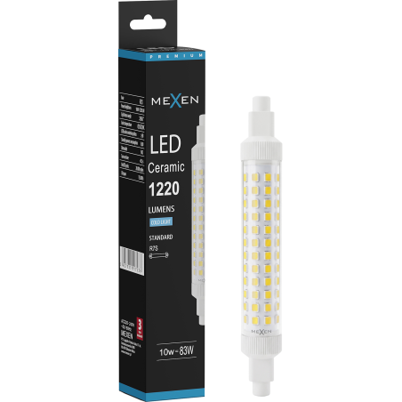 Mexen Vega LED žiarovka R7S, 10W, Studená - 6500K, 1220 lm - L126-R7S-1065-02