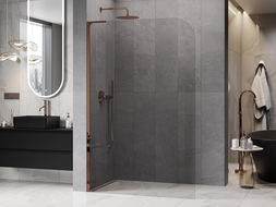 Mexen Kioto-P L sprchový panel Walk-in 90 x 200 cm, transparentný 8 mm, ružové zlato - 800-090-103-60-00-P