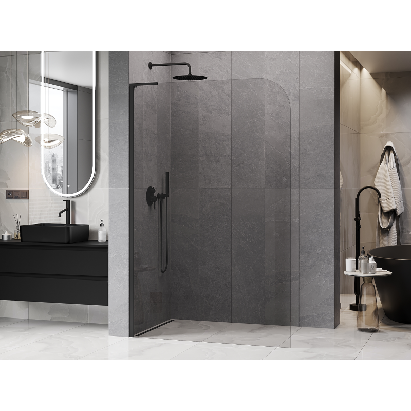 Mexen Kioto-P L sprchová stena Walk-in 70 x 200 cm, transparentná 8 mm, čierna - 800-070-103-70-00-P