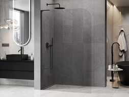 Mexen Kioto-P L sprchová stena Walk-in 80 x 200 cm, priehľadná 8 mm, čierna - 800-080-103-70-00-P