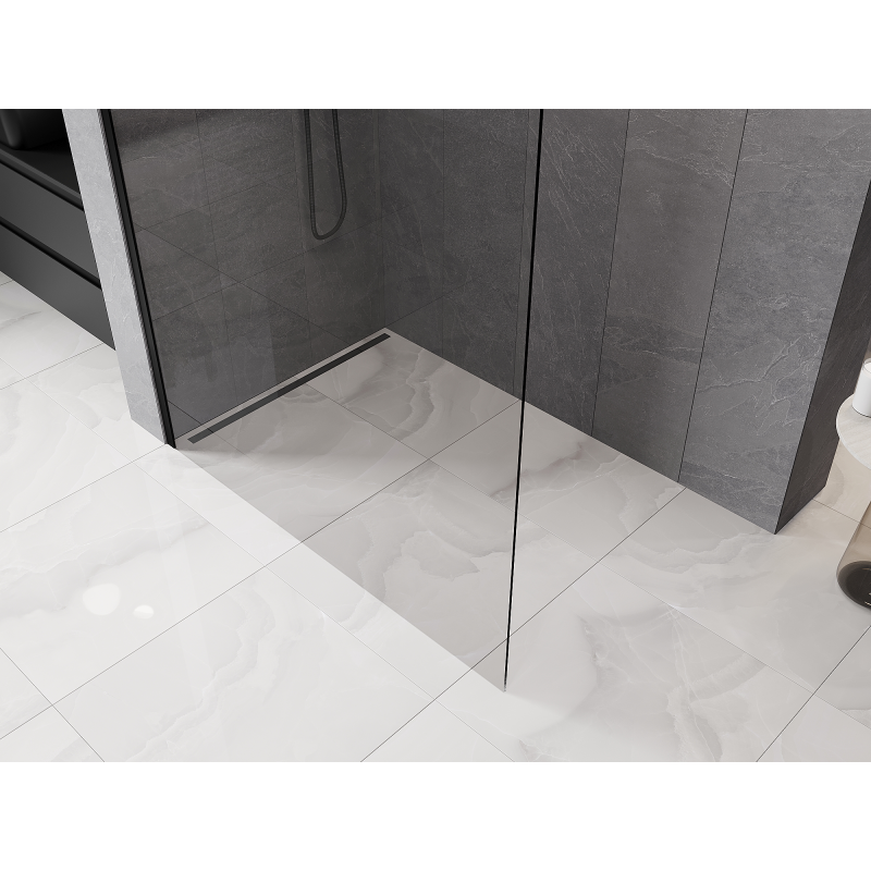 Mexen Kioto-P L sprchová stena Walk-in 100 x 200 cm, transparentná 8 mm, čierna - 800-100-103-70-00-P