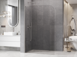 Mexen Kioto-P L sprchová stena Walk-in 90 x 200 cm, priehľadná 8 mm, brúsený nikel - 800-090-103-97-00-P