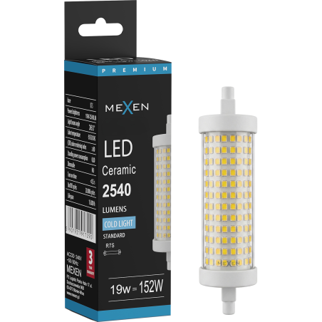Mexen Vega LED žiarovka R7S, 19W, Studená - 6500K, 2540 lm - L126-R7S-1965-02