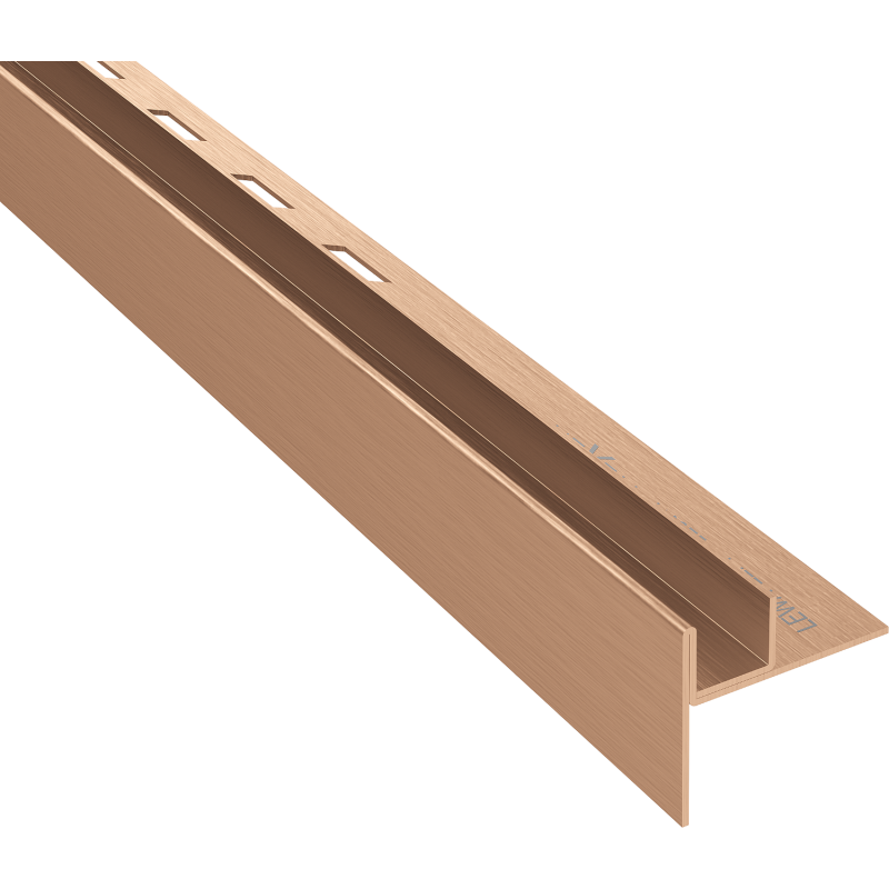 Mexen Line-B spádová lišta na sklo 120 cm ľavá, brúsená meď - 186504120L