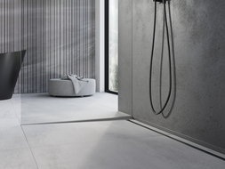 Mexen Line-B spádová lišta na sklo 120 cm ľavá, gun gray kartáčovaný - 186604120L