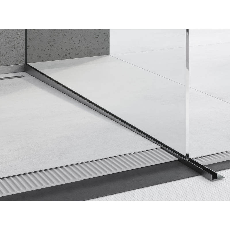 Mexen Line-B lišta spádová pre sklo 180 cm pravá, gun gray brúsená - 186604180R