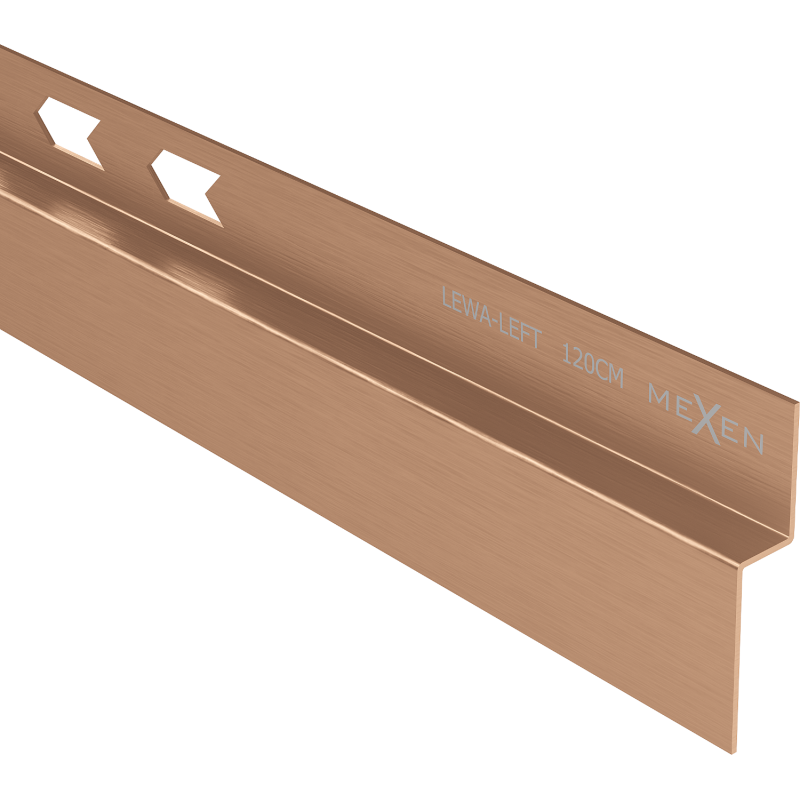 Mexen Line-B pristanová lišta 120 cm ľavá, brúsená meď - 186502120L