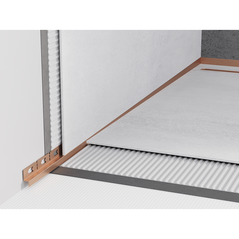 Mexen Line-B pristanová lišta 120 cm ľavá, brúsená meď - 186502120L
