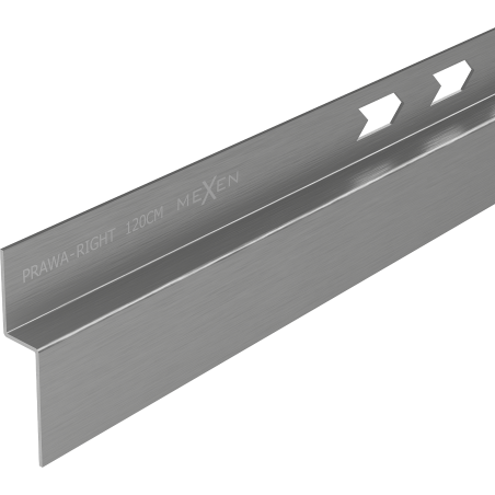 Mexen Line-B stenová spádová lišta 120 cm pravá, brúsená gun gray - 186602120R