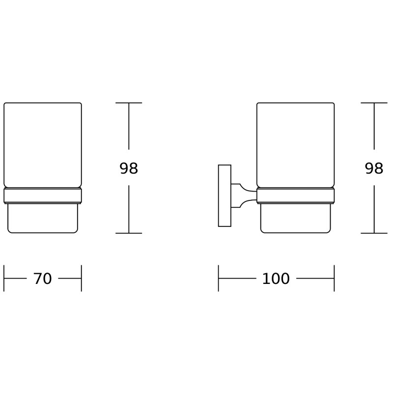 Mexen Rufo pohár na kefky, chróm - 7050938-00