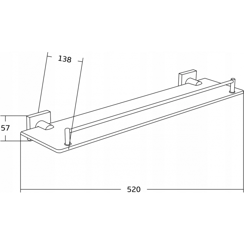 Mexen Rufo závesná sklenená polička, zlatá - 7050937-50