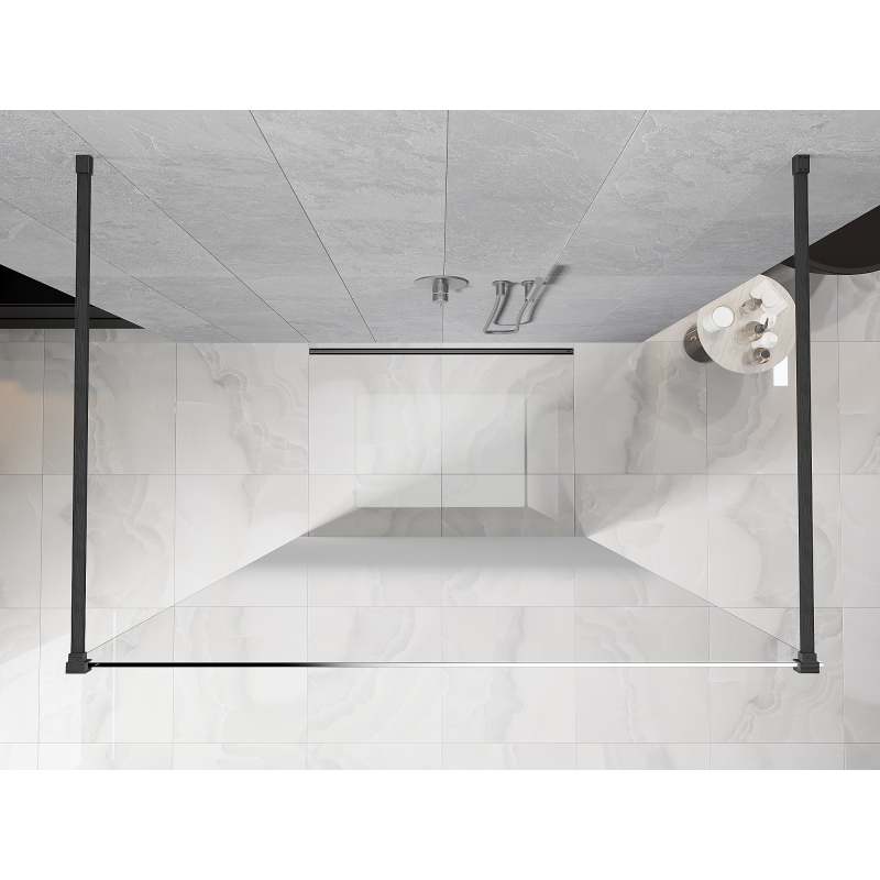Mexen Kioto samostatne stojaca sprchová stena 100 x 200 cm, biela ombre 8 mm, brúsená gun gray - 800-100-002-66-86
