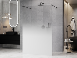 Mexen Kioto samostatne stojaca sprchová stena 150 x 200 cm, biele ombre 8 mm, čierna - 800-150-002-70-86
