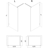 Mexen Lunar sprchová stena Walk-in pravá 60 x 200 cm, transparentná 8 mm, čierna - 830-060-000-70-00-P