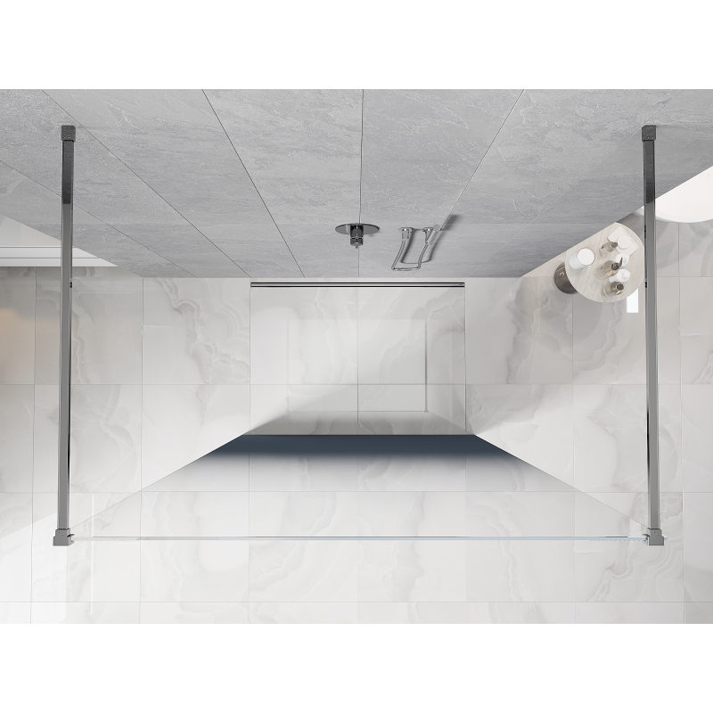 Mexen Kioto voľne stojaca sprchová stena 140 x 200 cm, modrý ombre 8 mm, chróm - 800-140-002-01-46