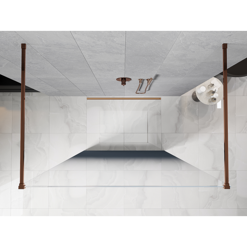 Mexen Kioto samostatná sprchová stena 110 x 200 cm, modré ombre 8 mm, ružové zlato - 800-110-002-60-46