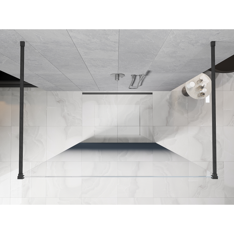 Mexen Kioto samostatne stojaca sprchová stena 140 x 200 cm, ombre modrá 8 mm, gun gray leštená - 800-140-002-66-46