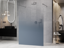 Mexen Kioto voľne stojaca sprchová stena 110 x 200 cm, modré ombre 8 mm, gun metal - 800-110-002-95-46