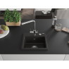 Mexen Milo granitový drez 1-komorový s kuchynskou batériou Duero, čierny/zlatý metalík - 6505-75-671600-00
