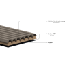 Mexen Ovalo 02 elastické ryhované stenové lamely 280 x 36 cm, technická dyha, tmavý orech - S130-280-02-044